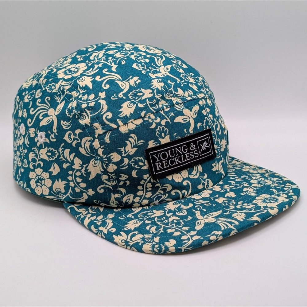 Young & Reckless Hat Y&R Patch Snapback Cap Teal White OSFM Trucker Floral MGK